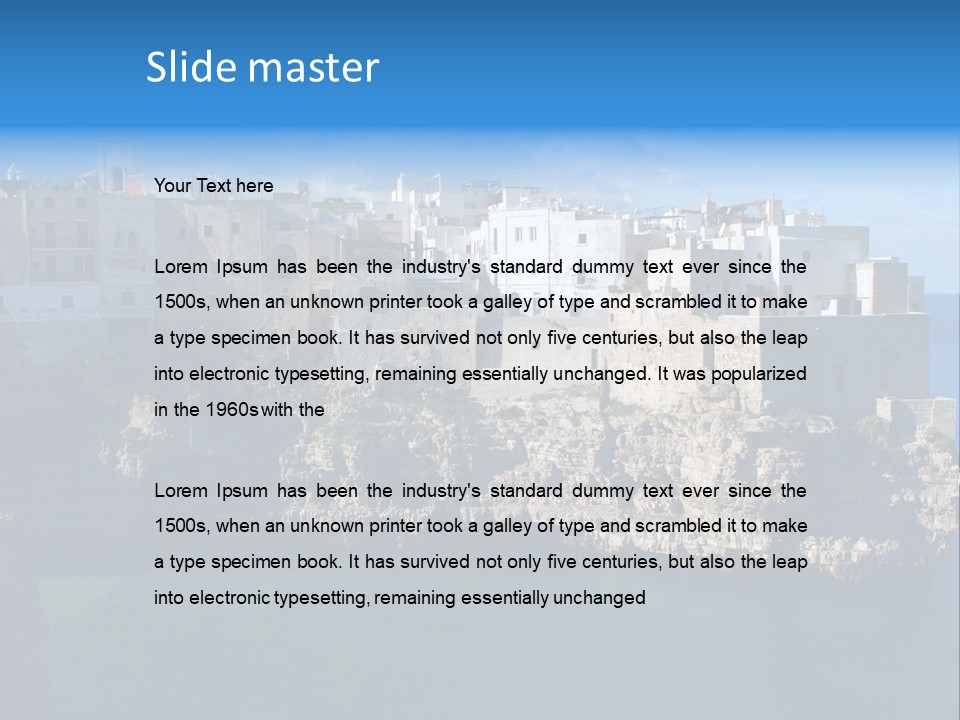 Cliff Village At Polignano A Mare, Bari, Apulia, Italy PowerPoint Template