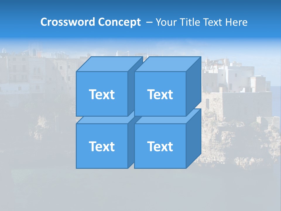 Cliff Village At Polignano A Mare, Bari, Apulia, Italy PowerPoint Template