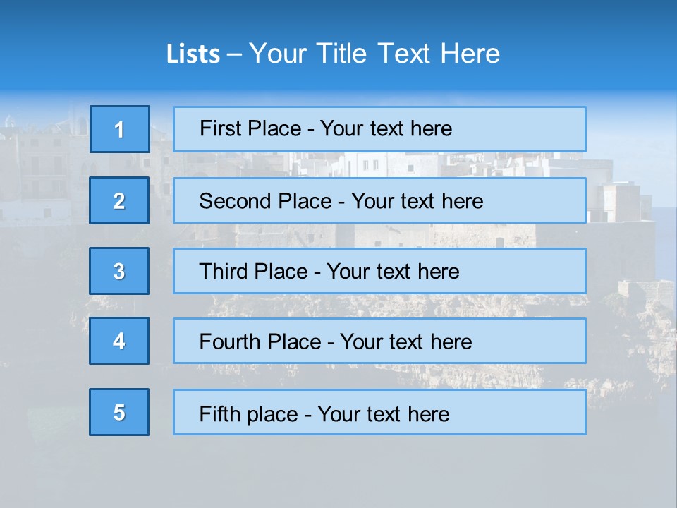 Cliff Village At Polignano A Mare, Bari, Apulia, Italy PowerPoint Template