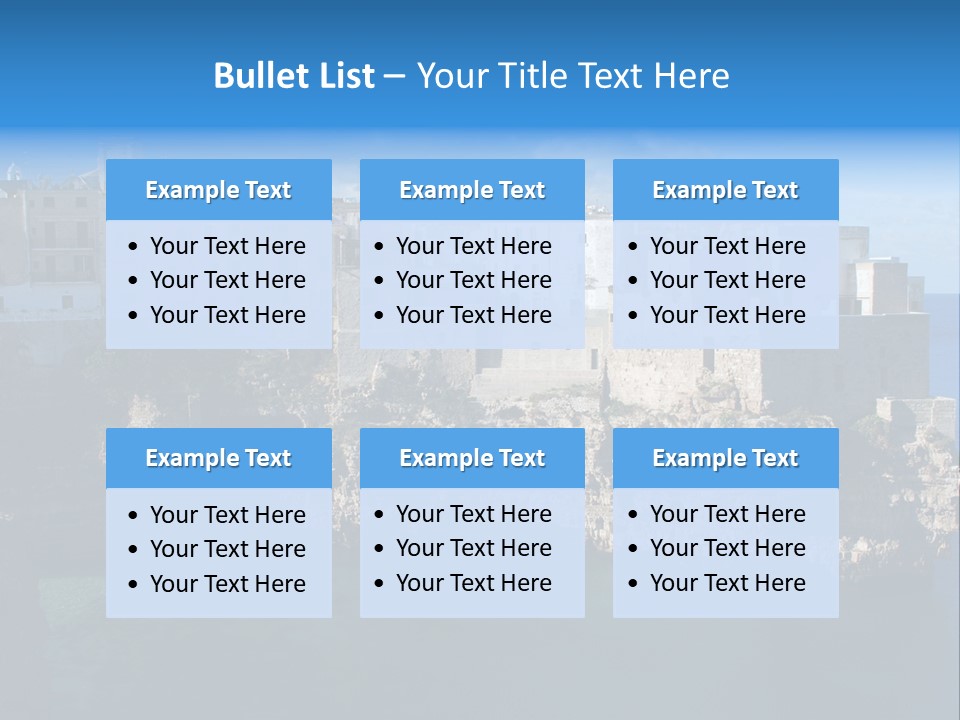 Cliff Village At Polignano A Mare, Bari, Apulia, Italy PowerPoint Template