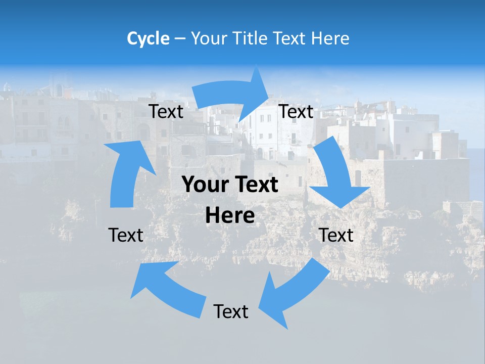 Cliff Village At Polignano A Mare, Bari, Apulia, Italy PowerPoint Template