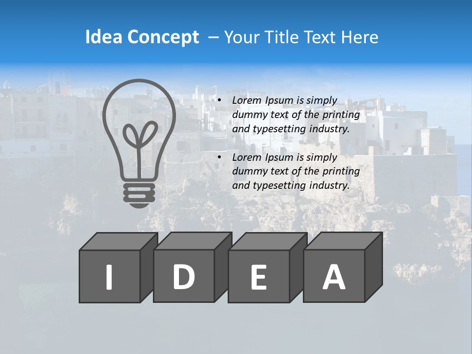 Cliff Village At Polignano A Mare, Bari, Apulia, Italy PowerPoint Template