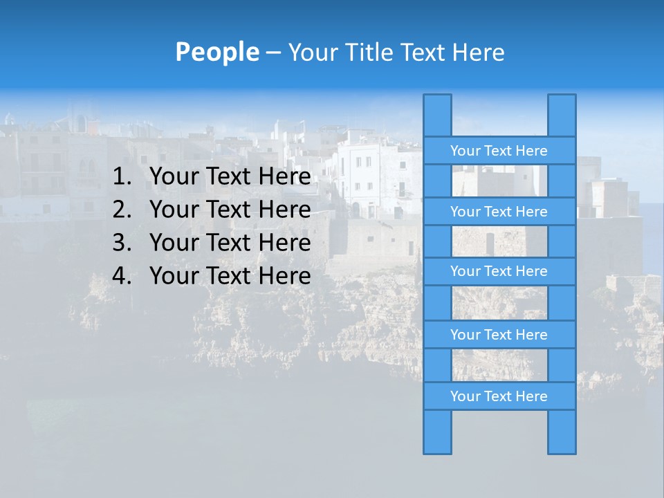 Cliff Village At Polignano A Mare, Bari, Apulia, Italy PowerPoint Template