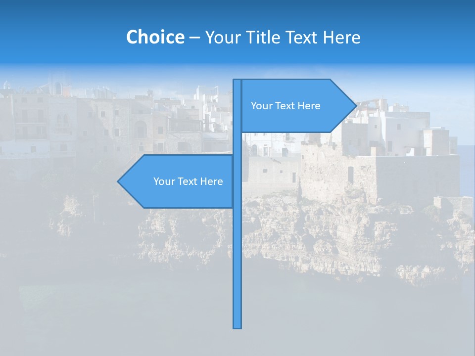 Cliff Village At Polignano A Mare, Bari, Apulia, Italy PowerPoint Template