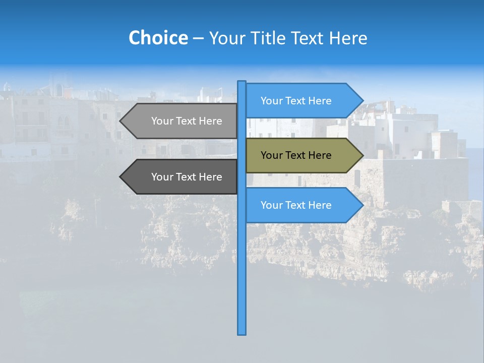 Cliff Village At Polignano A Mare, Bari, Apulia, Italy PowerPoint Template