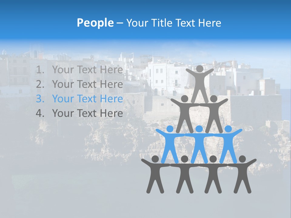 Cliff Village At Polignano A Mare, Bari, Apulia, Italy PowerPoint Template