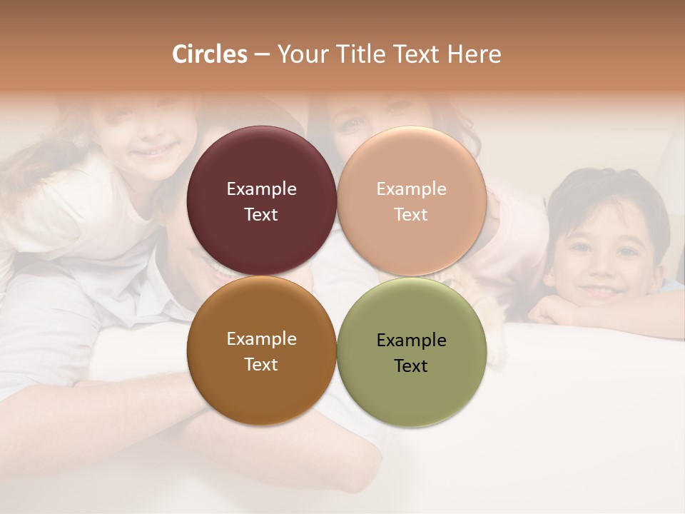 Portrait Of Siblings And Their Parents With Cute Cat Looking At Camera PowerPoint Template