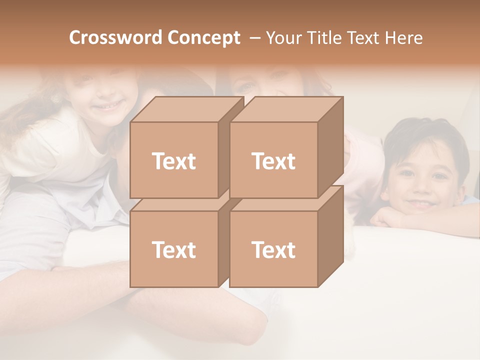 Portrait Of Siblings And Their Parents With Cute Cat Looking At Camera PowerPoint Template