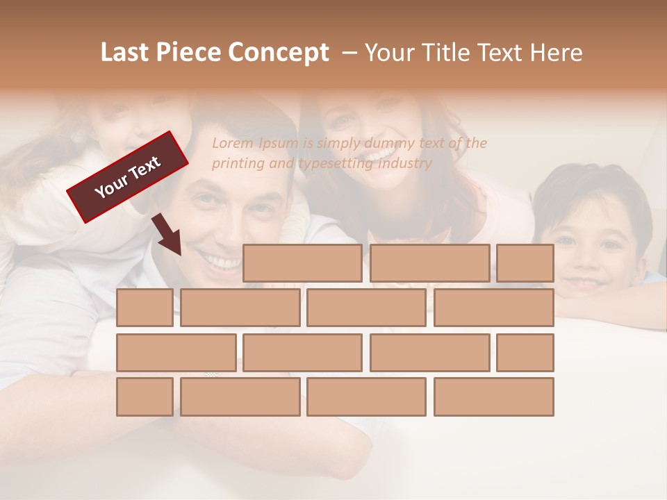 Portrait Of Siblings And Their Parents With Cute Cat Looking At Camera PowerPoint Template