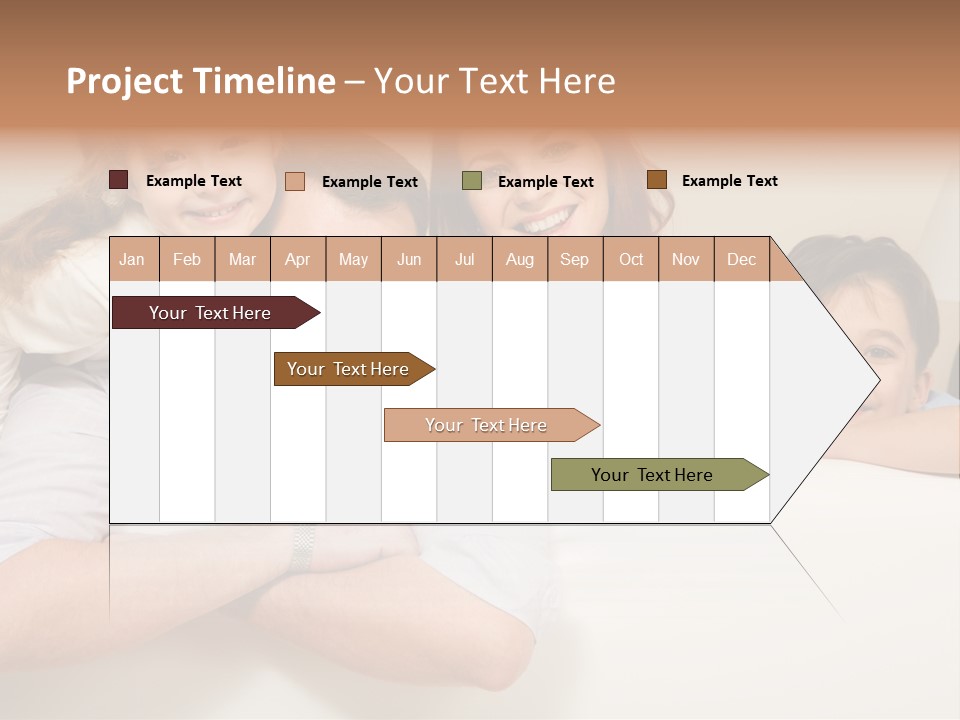 Portrait Of Siblings And Their Parents With Cute Cat Looking At Camera PowerPoint Template