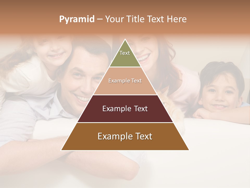 Portrait Of Siblings And Their Parents With Cute Cat Looking At Camera PowerPoint Template