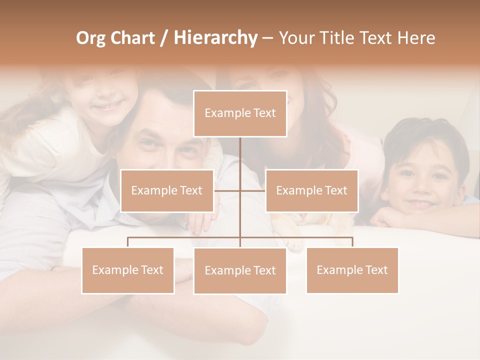 Portrait Of Siblings And Their Parents With Cute Cat Looking At Camera PowerPoint Template