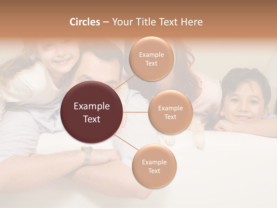 Portrait Of Siblings And Their Parents With Cute Cat Looking At Camera PowerPoint Template