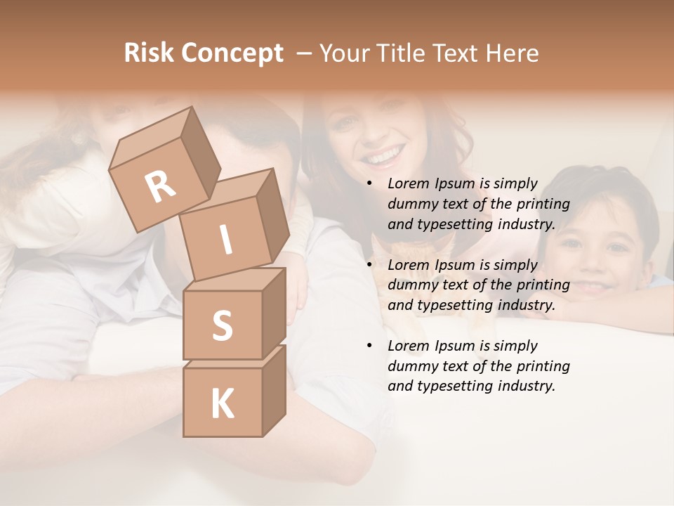 Portrait Of Siblings And Their Parents With Cute Cat Looking At Camera PowerPoint Template