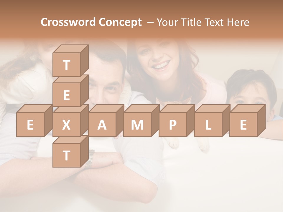 Portrait Of Siblings And Their Parents With Cute Cat Looking At Camera PowerPoint Template