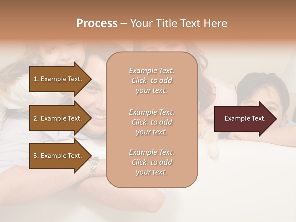 Portrait Of Siblings And Their Parents With Cute Cat Looking At Camera PowerPoint Template