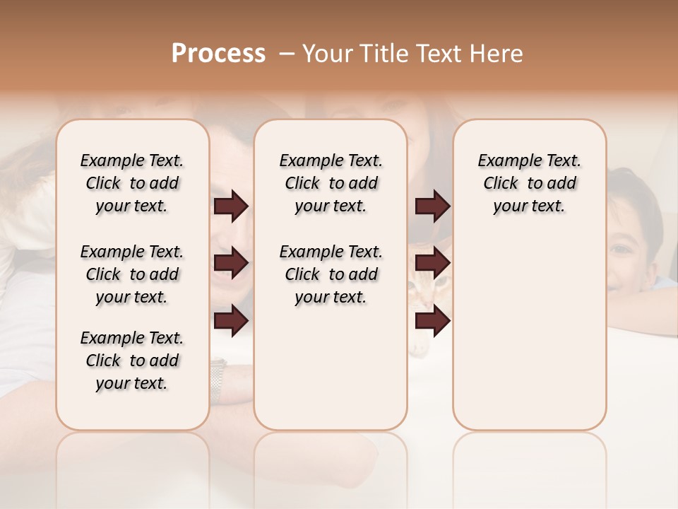 Portrait Of Siblings And Their Parents With Cute Cat Looking At Camera PowerPoint Template