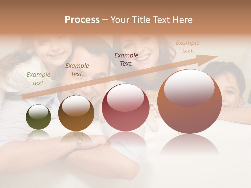 Portrait Of Siblings And Their Parents With Cute Cat Looking At Camera PowerPoint Template