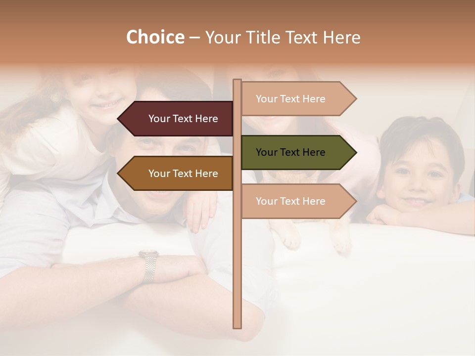 Portrait Of Siblings And Their Parents With Cute Cat Looking At Camera PowerPoint Template