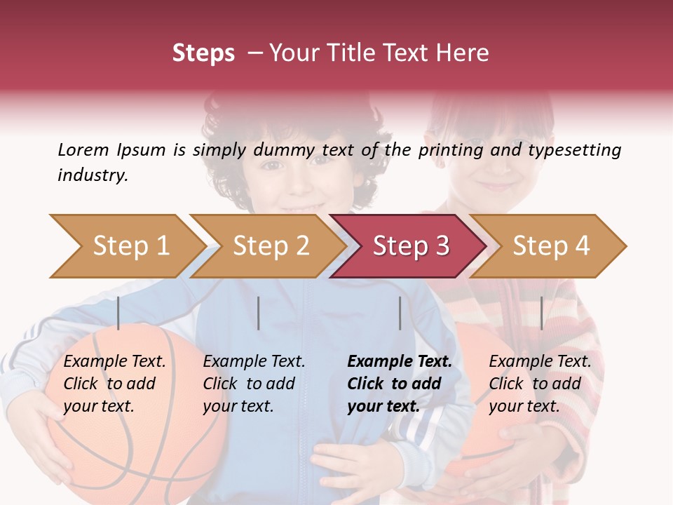 Two Adorable Children With Basketball On A Over White Background PowerPoint Template