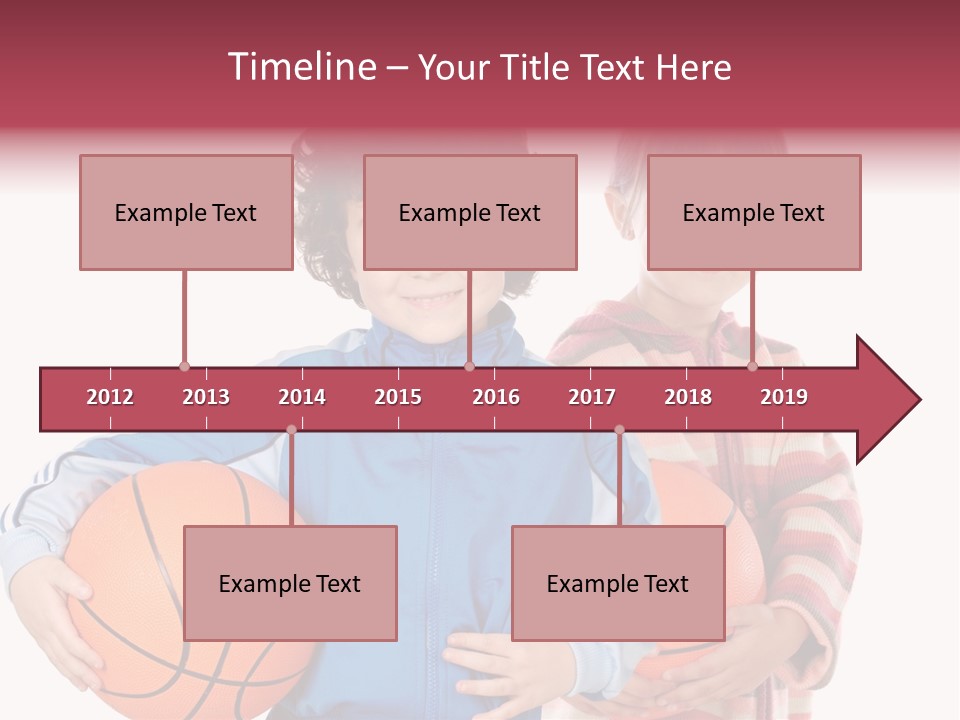 Two Adorable Children With Basketball On A Over White Background PowerPoint Template