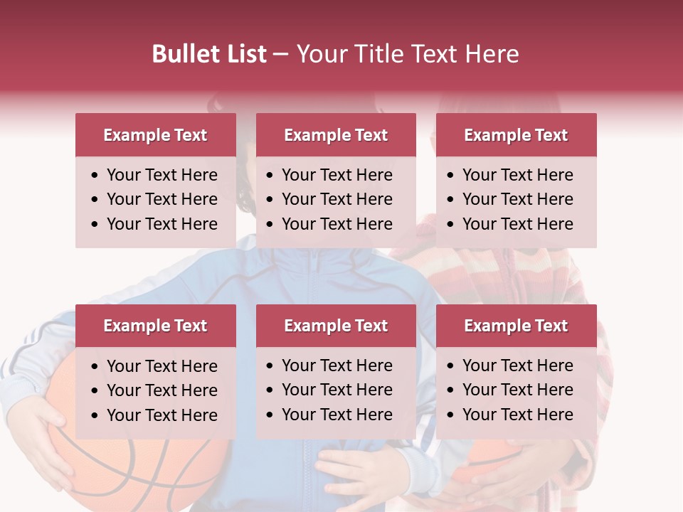 Two Adorable Children With Basketball On A Over White Background PowerPoint Template