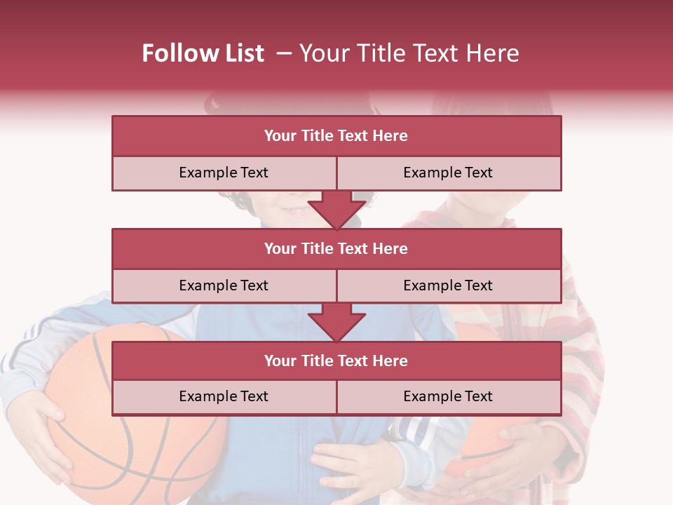 Two Adorable Children With Basketball On A Over White Background PowerPoint Template