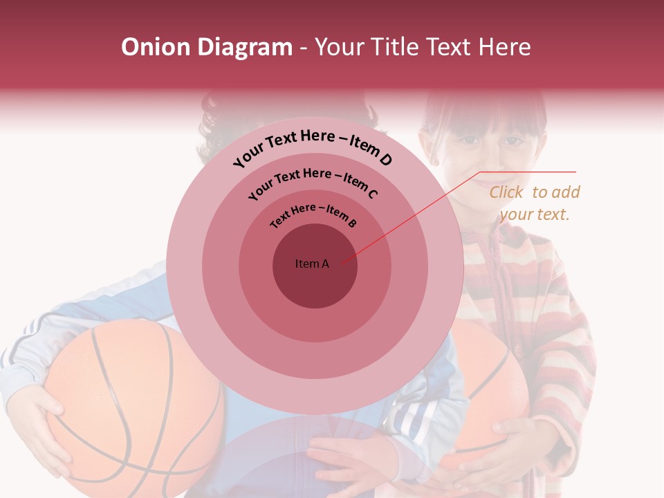 Two Adorable Children With Basketball On A Over White Background PowerPoint Template