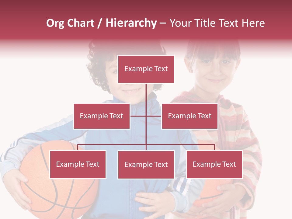 Two Adorable Children With Basketball On A Over White Background PowerPoint Template