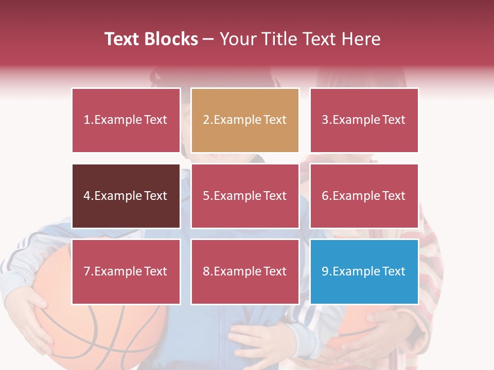 Two Adorable Children With Basketball On A Over White Background PowerPoint Template