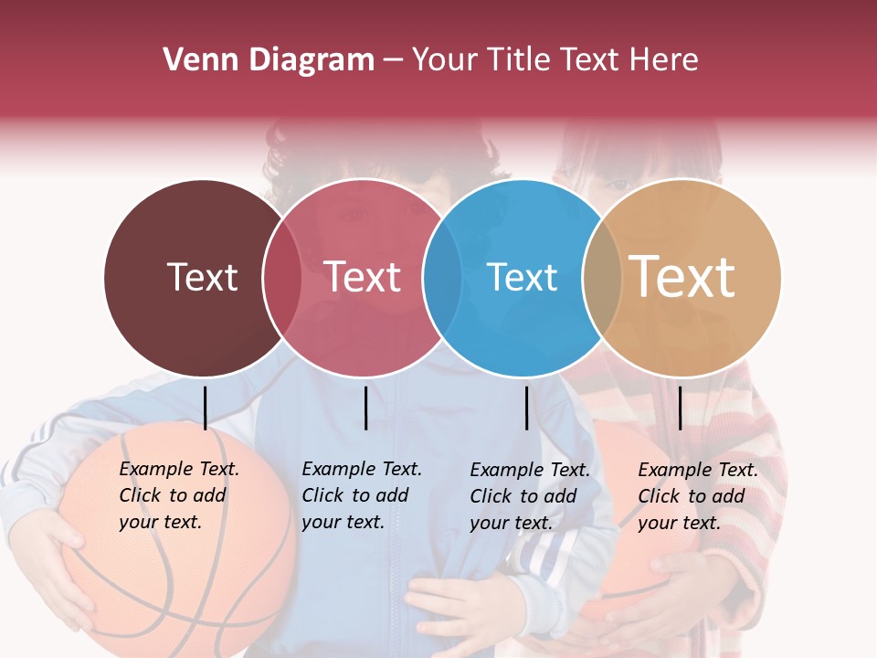 Two Adorable Children With Basketball On A Over White Background PowerPoint Template