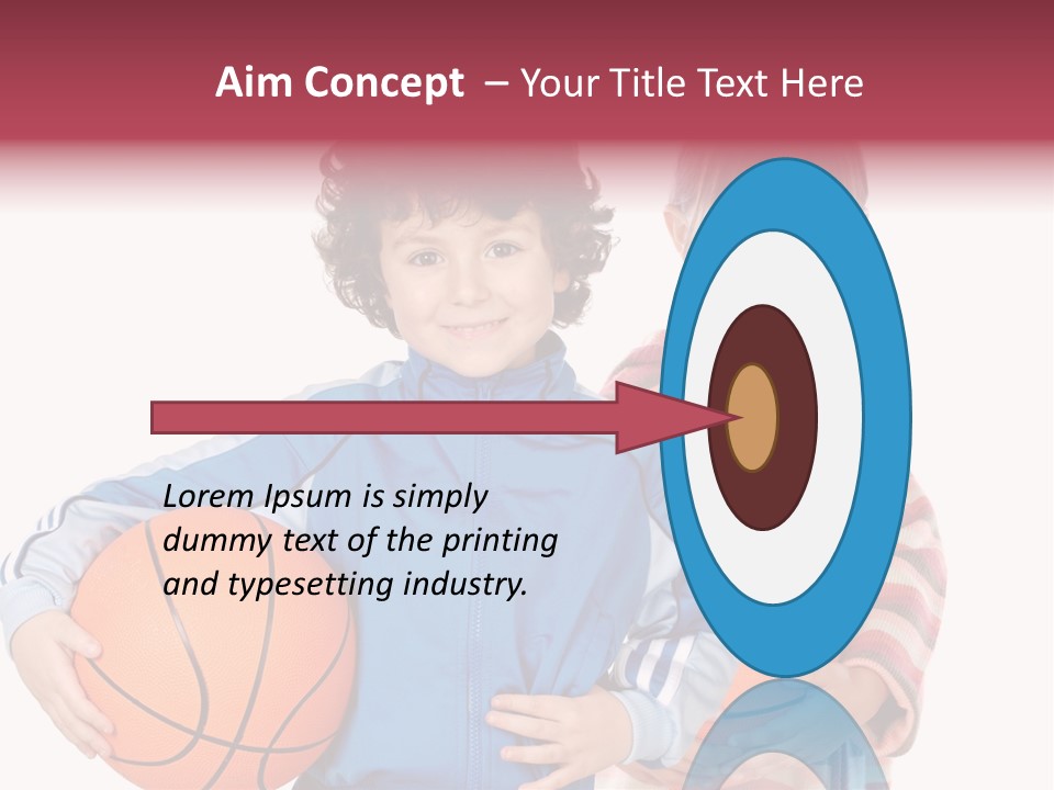 Two Adorable Children With Basketball On A Over White Background PowerPoint Template