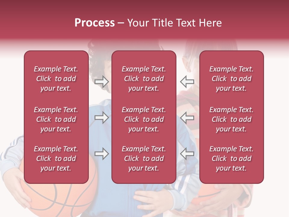 Two Adorable Children With Basketball On A Over White Background PowerPoint Template