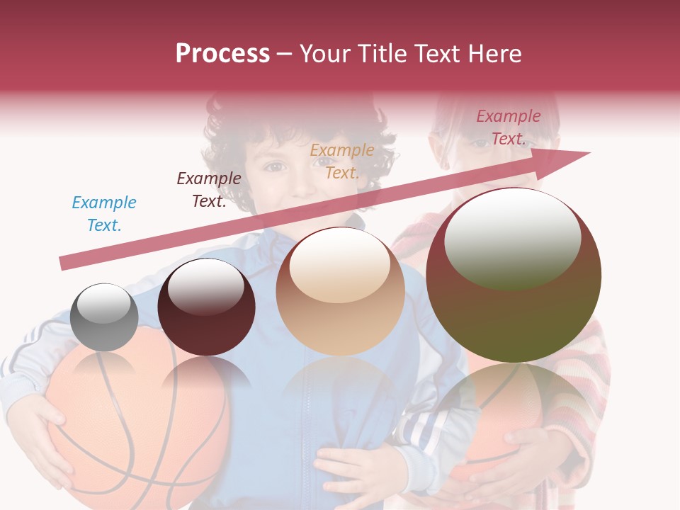 Two Adorable Children With Basketball On A Over White Background PowerPoint Template