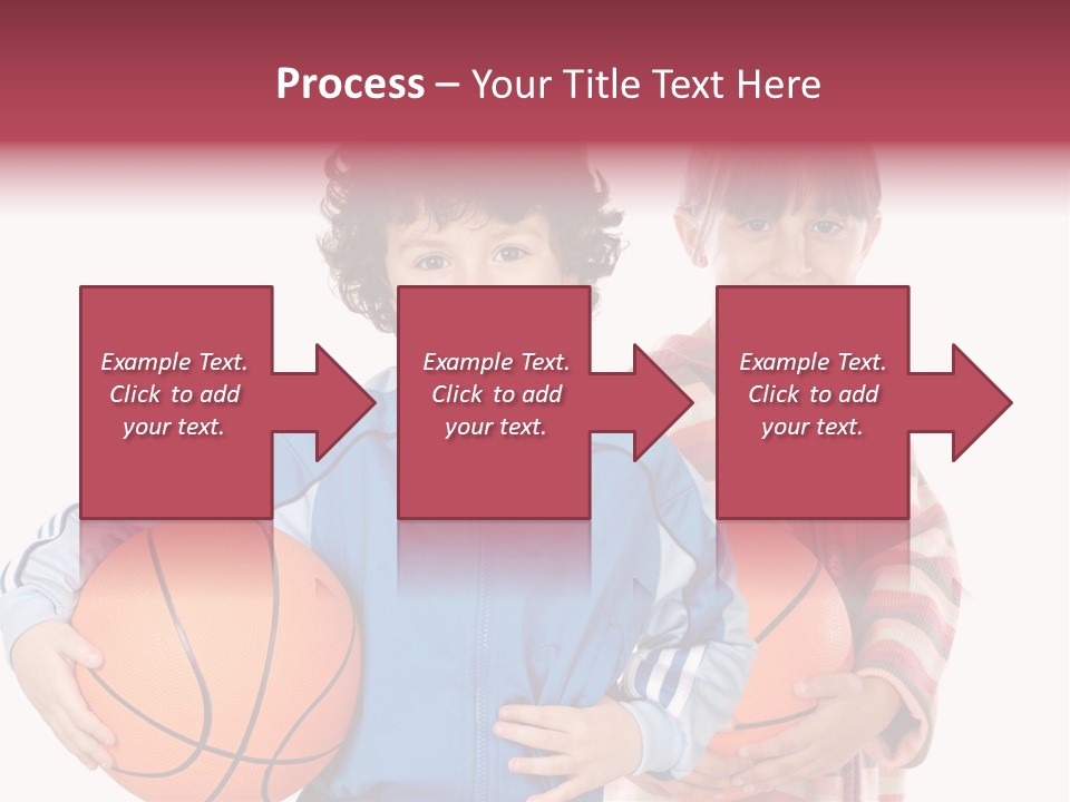 Two Adorable Children With Basketball On A Over White Background PowerPoint Template