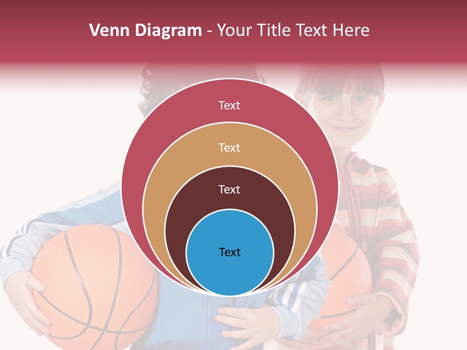 Two Adorable Children With Basketball On A Over White Background PowerPoint Template