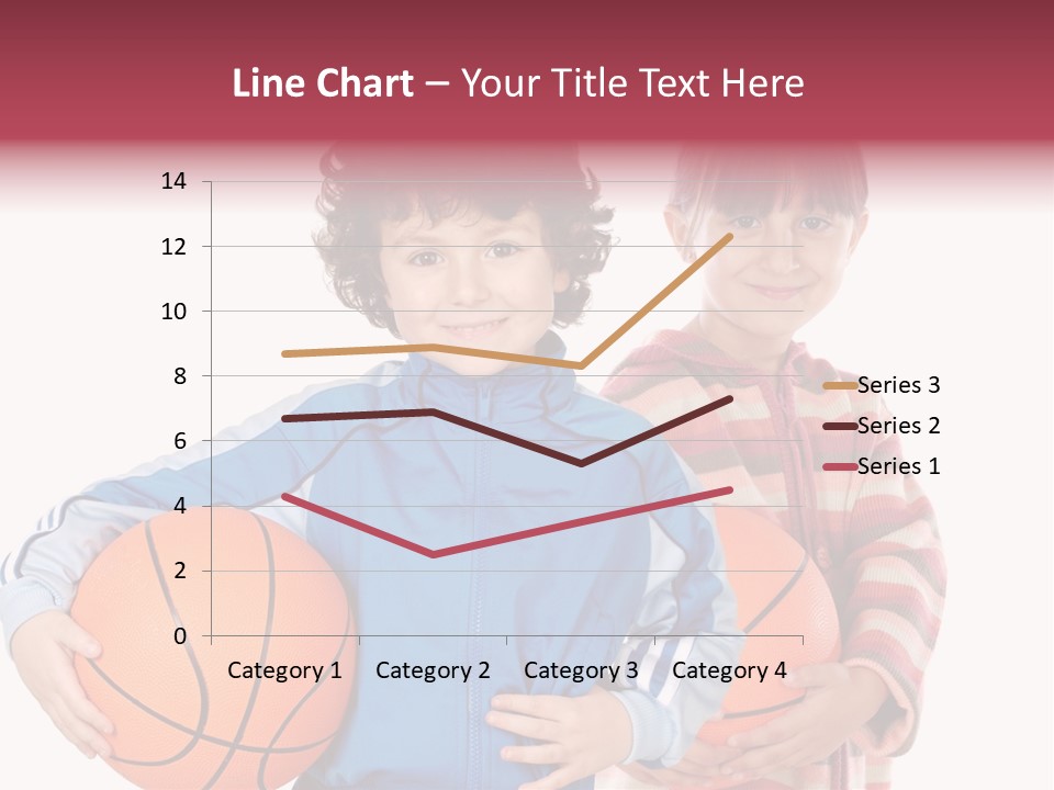 Two Adorable Children With Basketball On A Over White Background PowerPoint Template