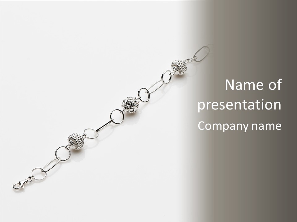 Sterling Silver Bracelet PowerPoint Template