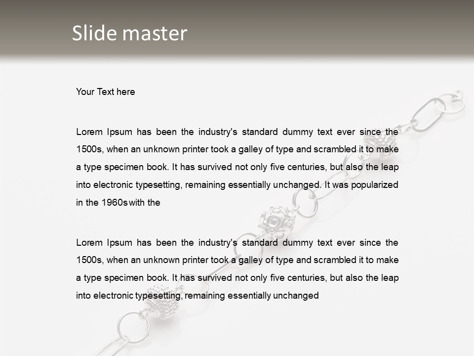 Sterling Silver Bracelet PowerPoint Template