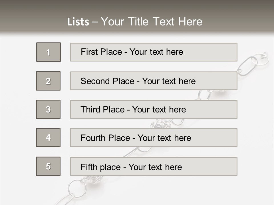 Sterling Silver Bracelet PowerPoint Template