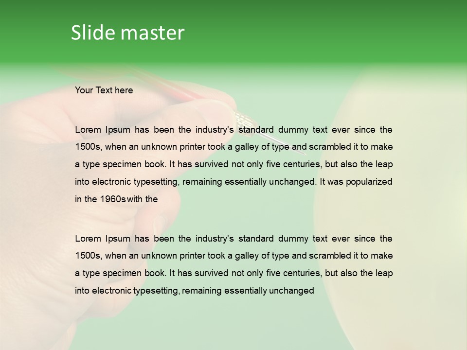Hand Dart Punctured Balloon PowerPoint Template