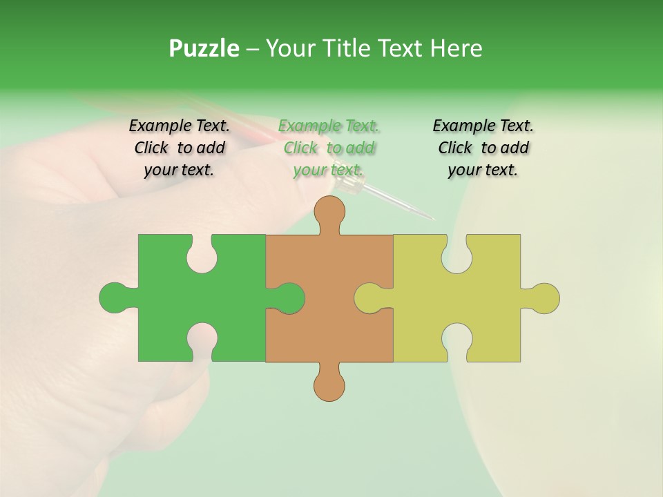 Hand Dart Punctured Balloon PowerPoint Template