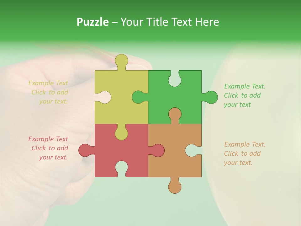 Hand Dart Punctured Balloon PowerPoint Template