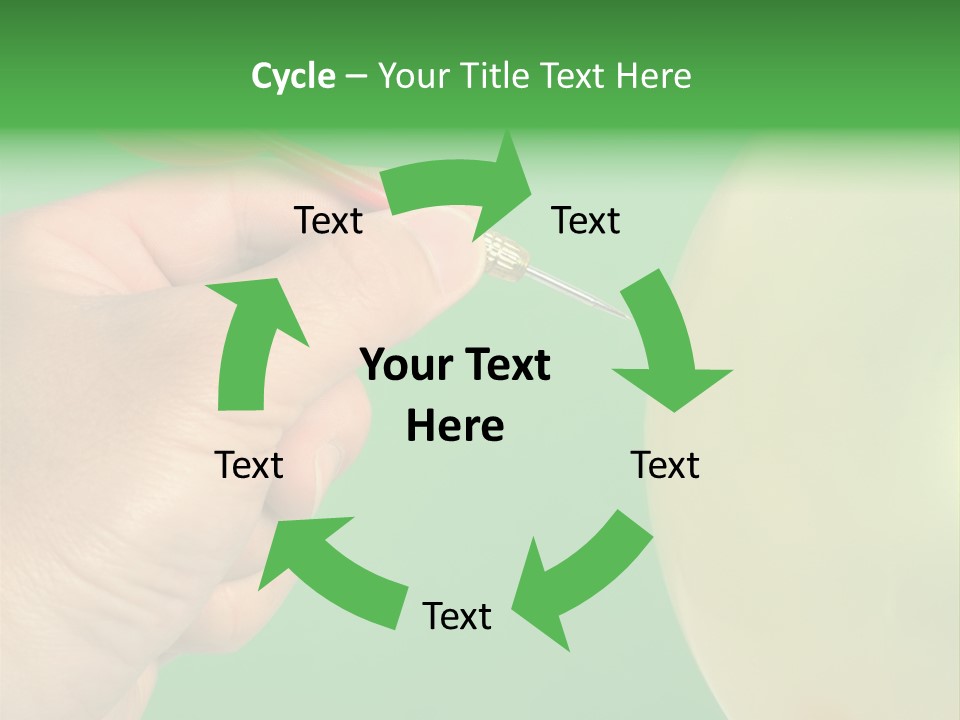 Hand Dart Punctured Balloon PowerPoint Template