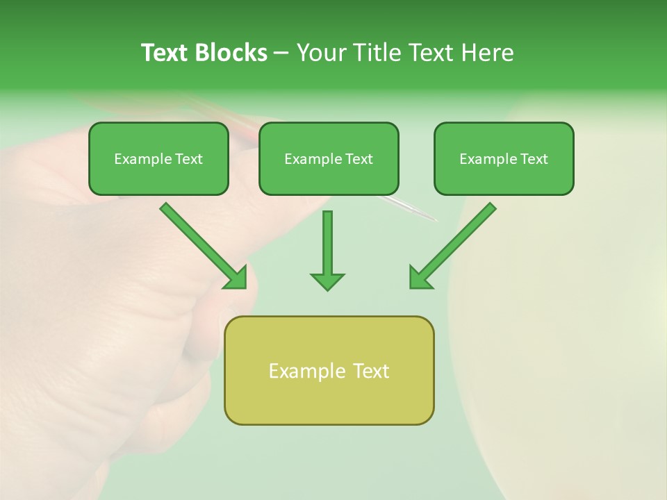 Hand Dart Punctured Balloon PowerPoint Template