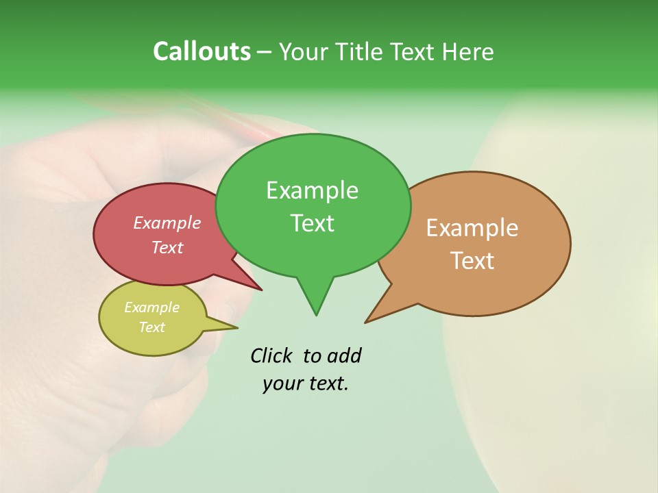 Hand Dart Punctured Balloon PowerPoint Template