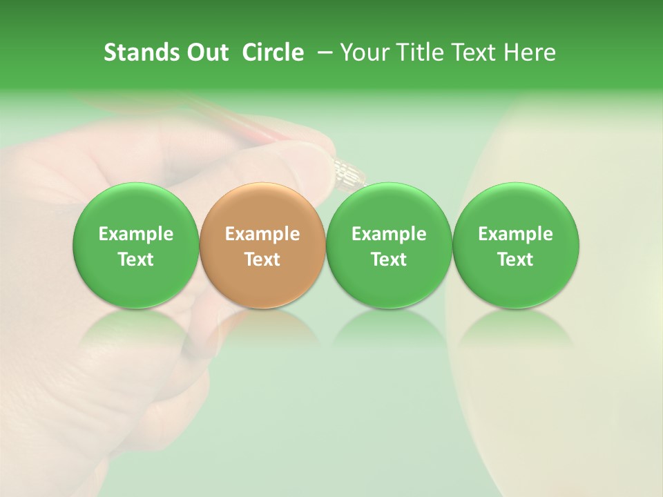 Hand Dart Punctured Balloon PowerPoint Template