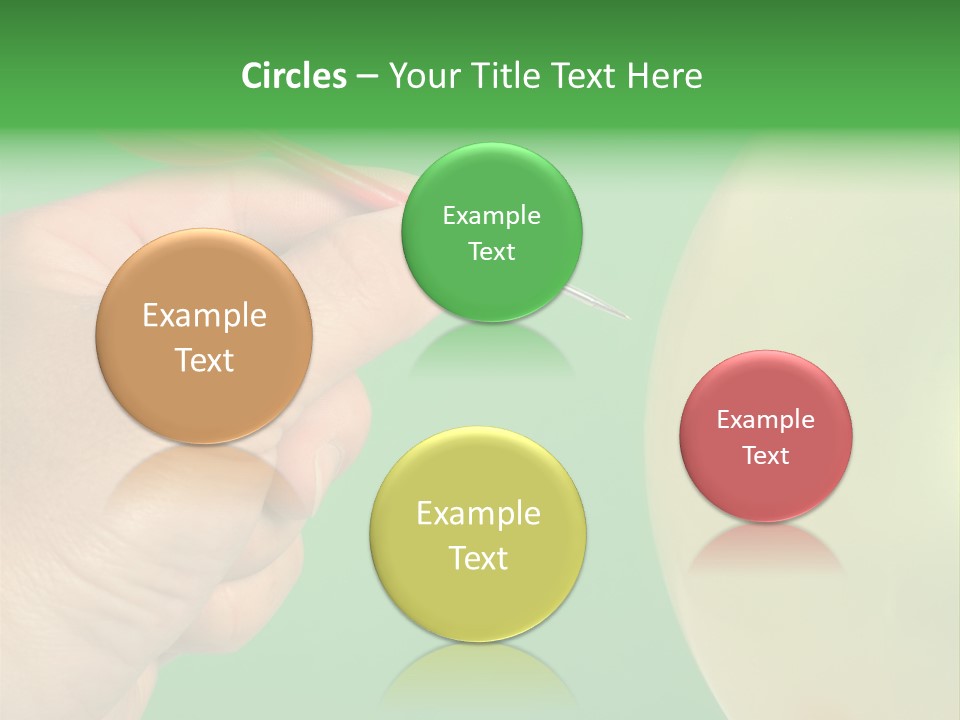 Hand Dart Punctured Balloon PowerPoint Template