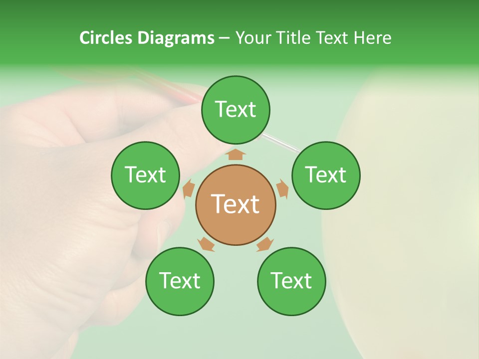 Hand Dart Punctured Balloon PowerPoint Template