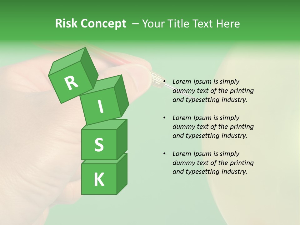 Hand Dart Punctured Balloon PowerPoint Template